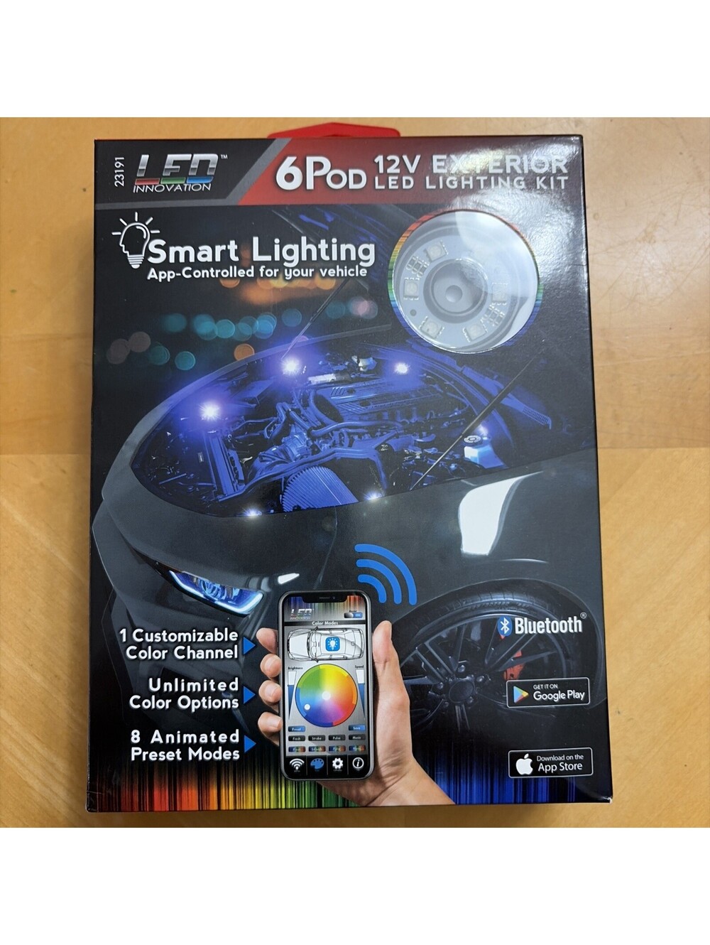 LED Innovation 6 Pod 12V Exterior LED Lighting Kit 23191 RGB Bluetooth App Contr